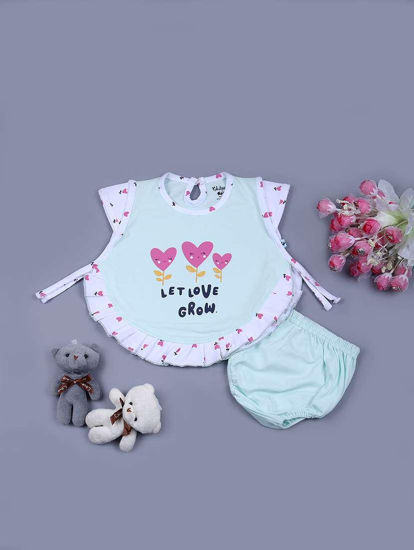 girls printed top with bloomer twin set - 21609418 - Zoom Image - 0
