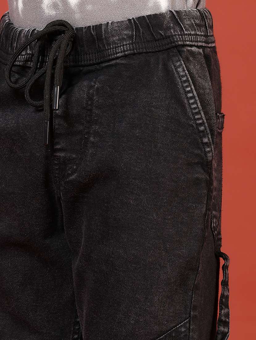 boys solid mid rise relaxed fit denim cargo - 21609445 -  Standard Image - 5