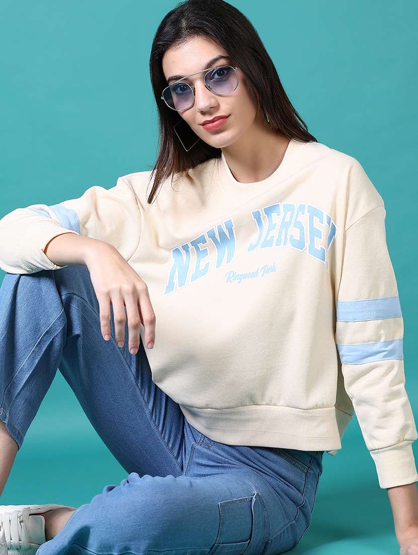 women placement print long sleeve sweatshirt - 21609534 -  Standard Image - 3