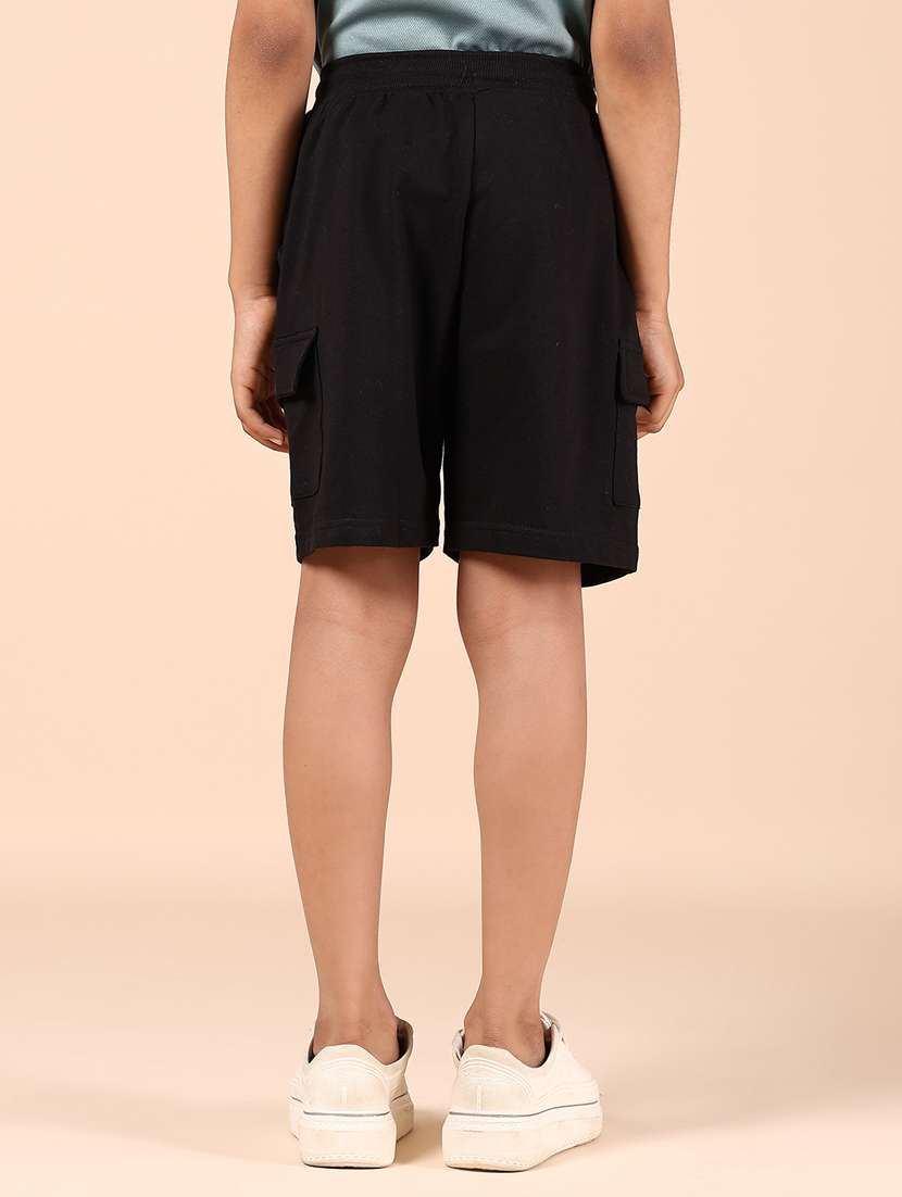 boys solid mid rise cargo shorts  - 21609596 -  Standard Image - 3