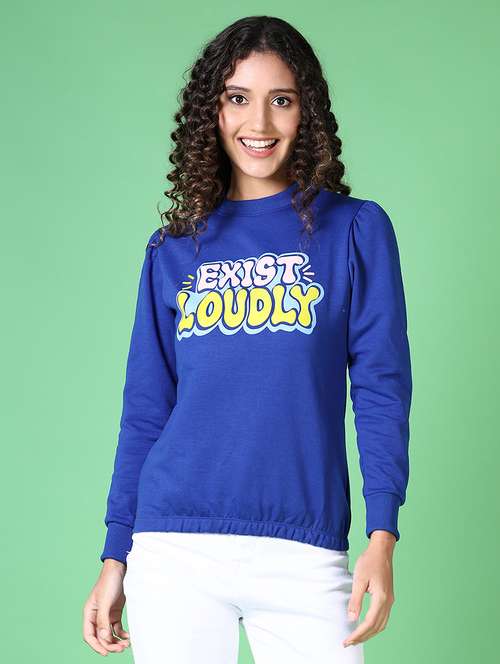 women chest print long sleeve sweatshirt - 21609628 -  Standard Image - 0