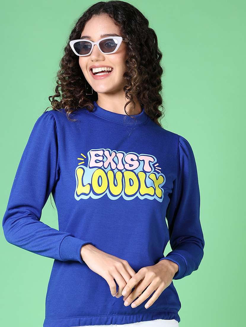 women chest print long sleeve sweatshirt - 21609628 -  Standard Image - 3