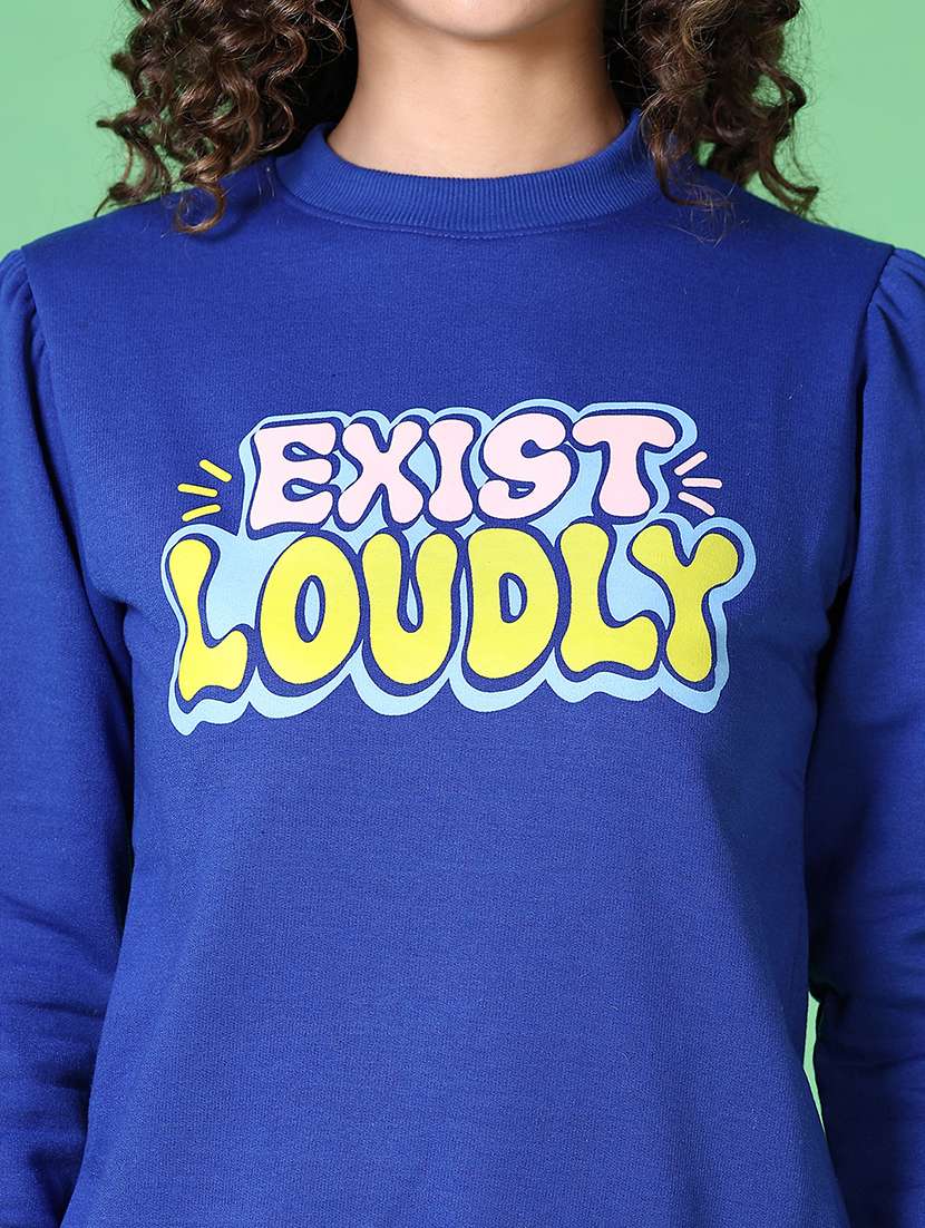 women chest print long sleeve sweatshirt - 21609628 -  Standard Image - 5