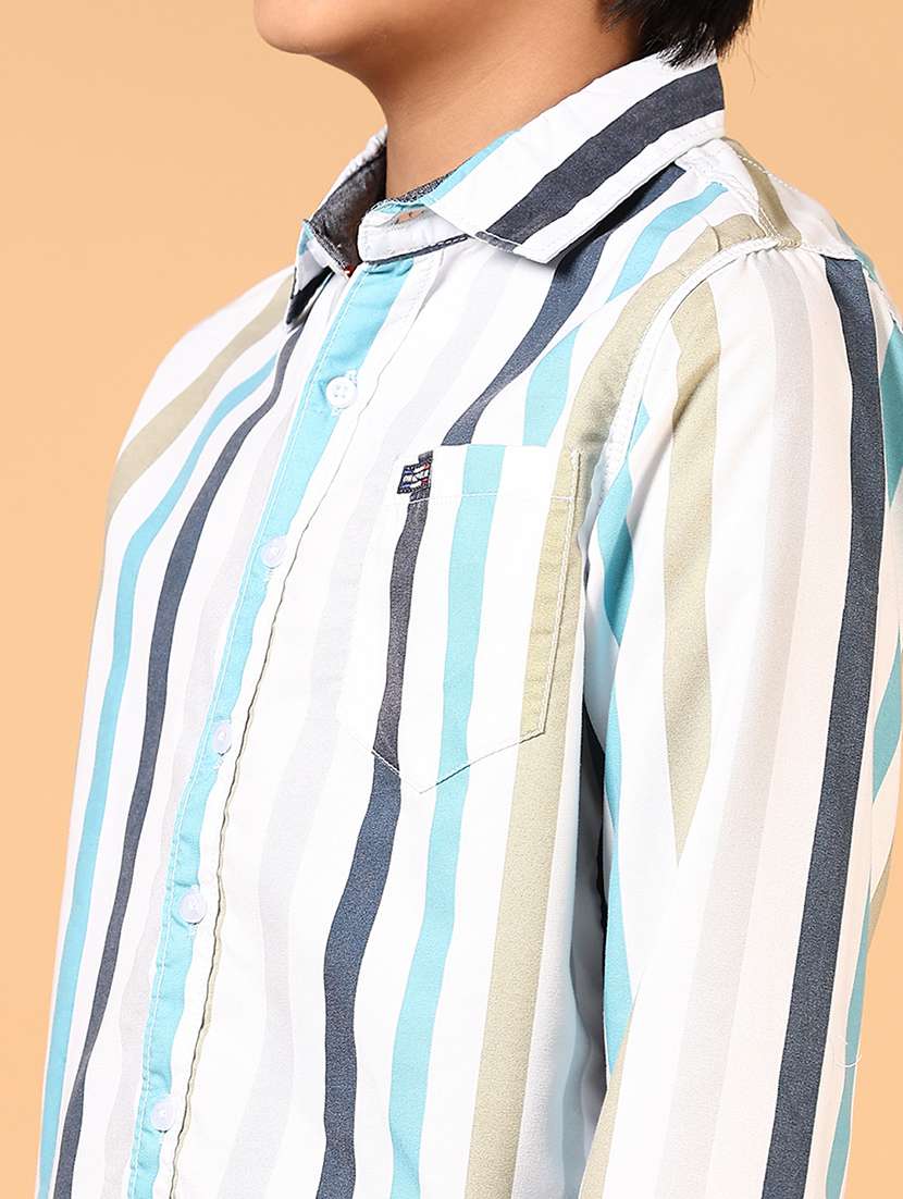 boys striped long sleeves collared shirt - 21609637 - Standard Image - 5
