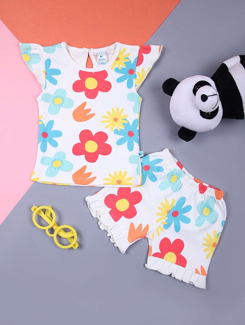 girls printed short & top set co-ord set - 21609812 - Zoom Image - 0