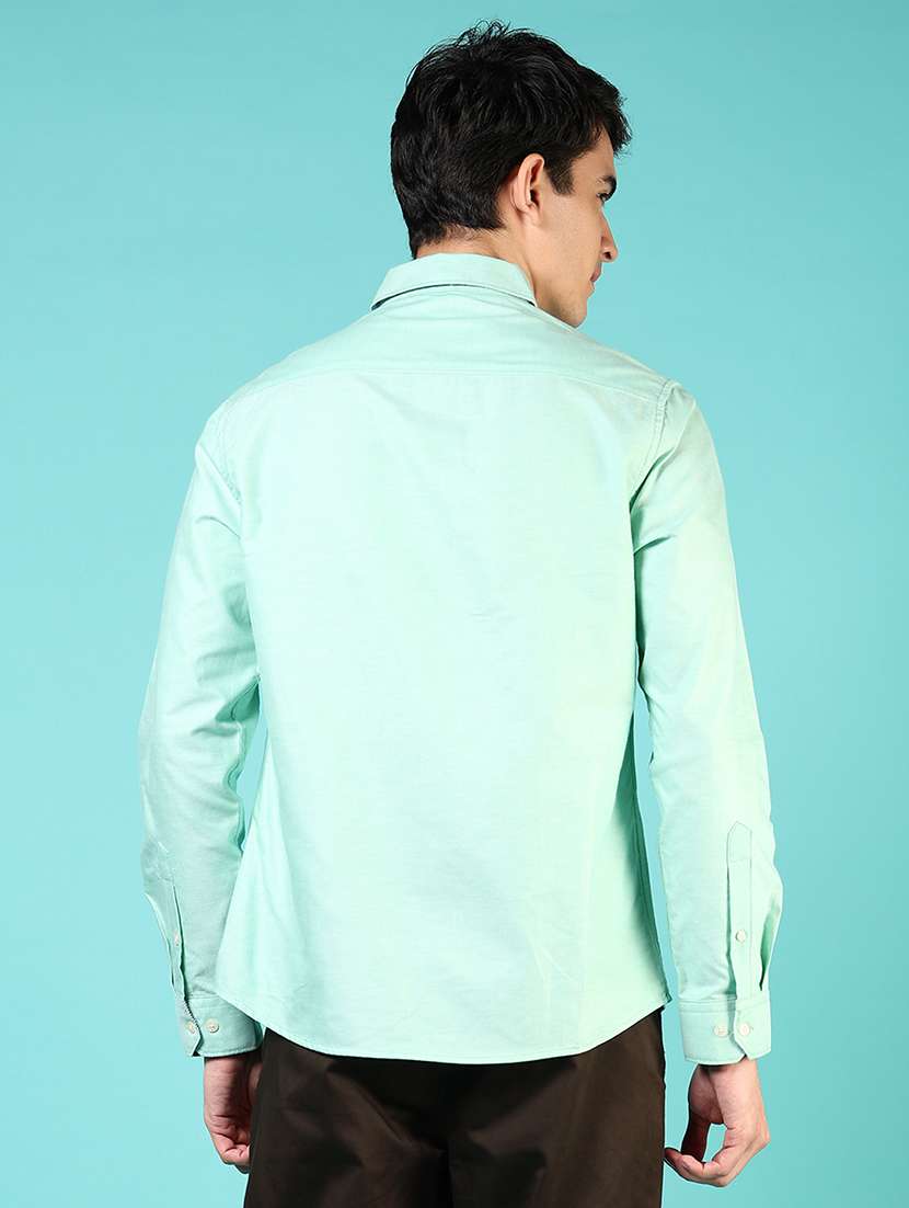 men solid collared long sleeve casual shirt - 21609861 - Standard Image - 3