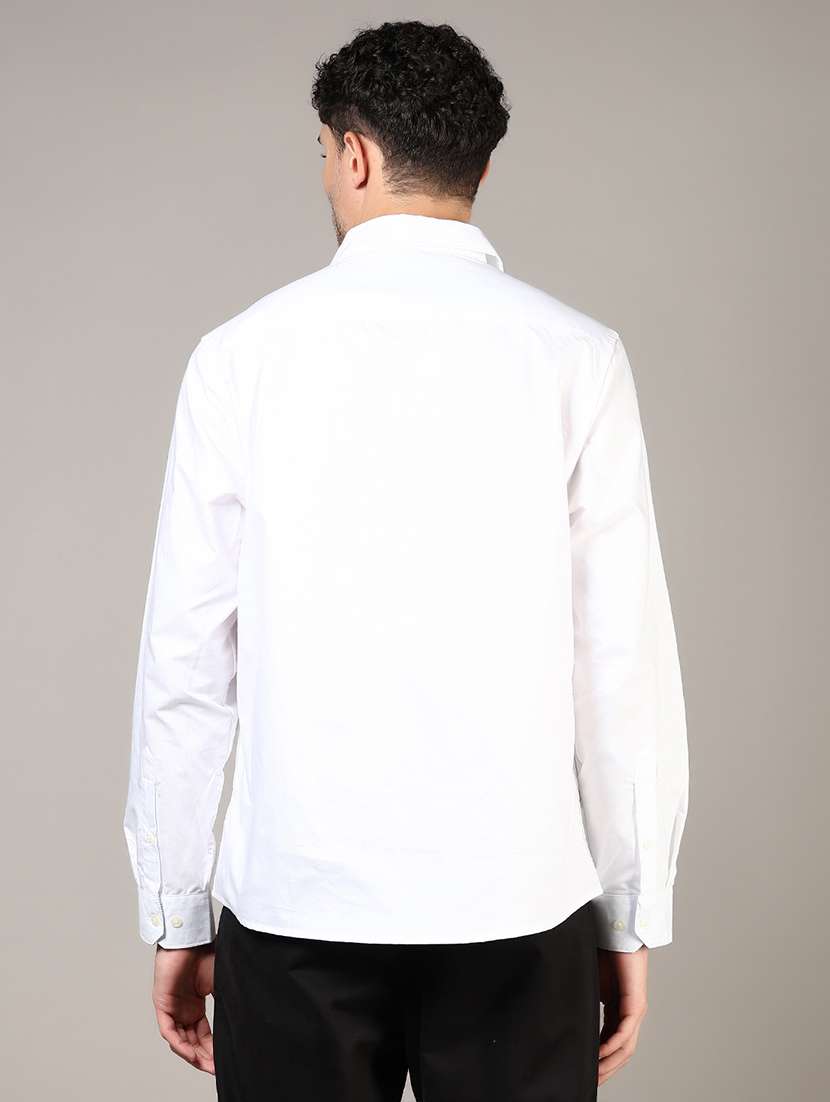 men solid collared long sleeve casual shirt - 21609862 -  Standard Image - 3