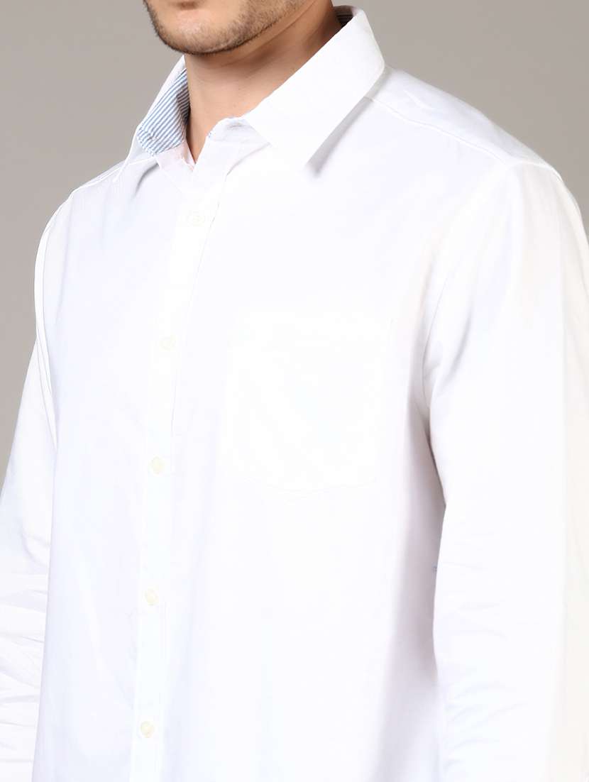 men solid collared long sleeve casual shirt - 21609862 -  Standard Image - 5