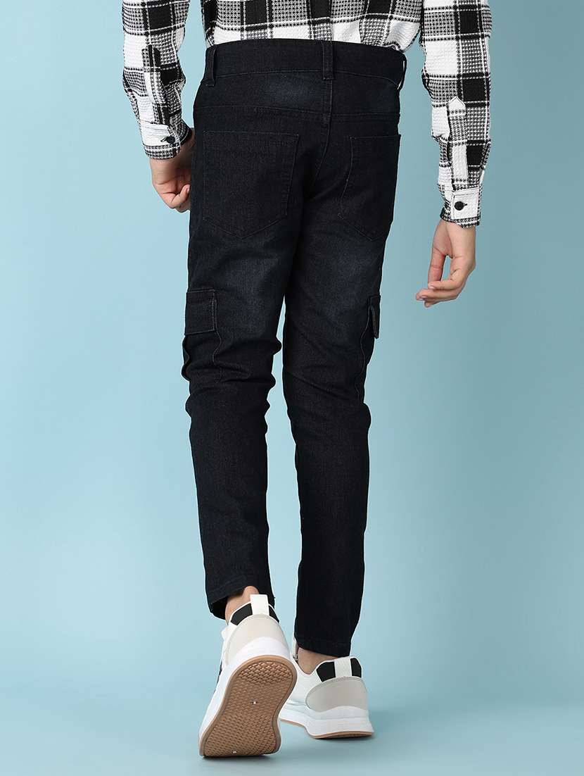 boys plain mid rise cargo - 21609895 - Standard Image - 3