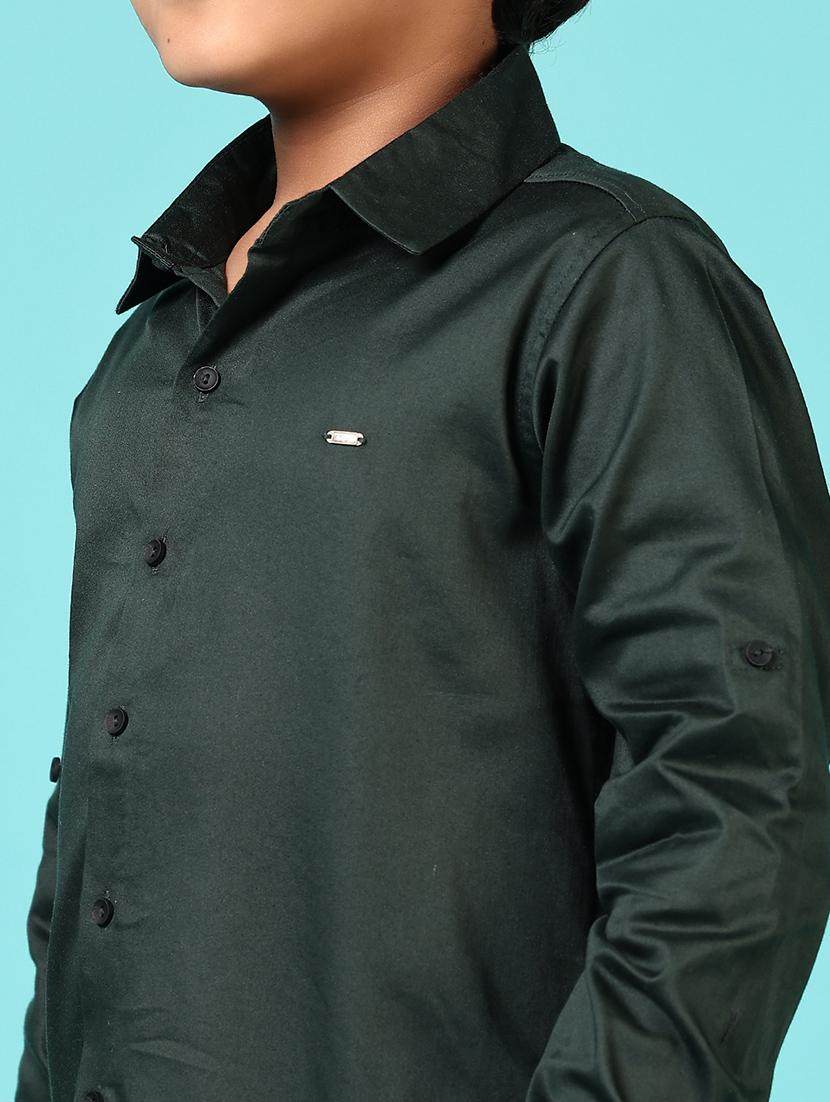 boys solid collared long sleeves shirt - 21609925 - Standard Image - 5