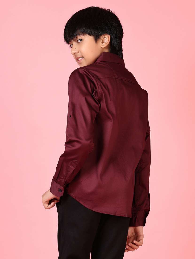 boys long sleeves solid shirt - 21609926 -  Standard Image - 3