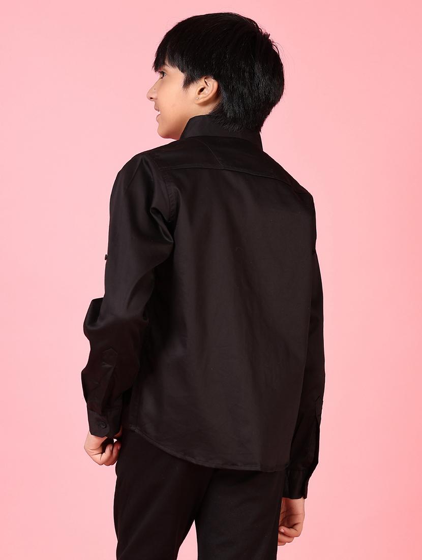 boys long sleeves solid shirt - 21609928 - Standard Image - 3