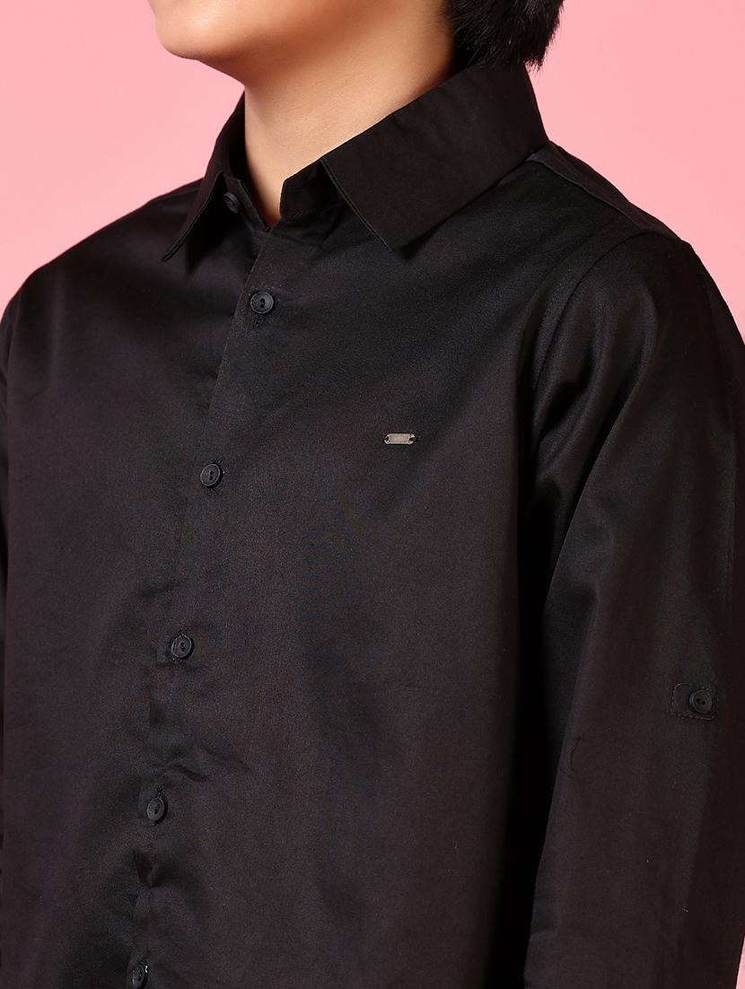 boys long sleeves solid shirt - 21609928 - Standard Image - 5