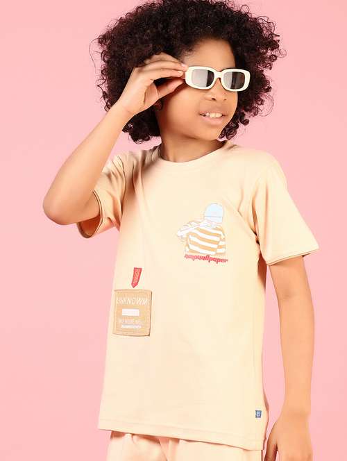 boys printed short sleeves co-ord set - 21609954 - Standard Image - 0