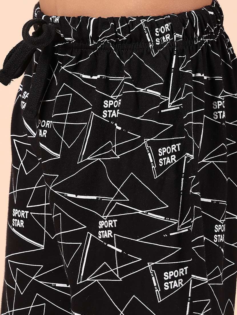 boys black printed short sleeve co-ords set - 21609955 - Standard Image - 5