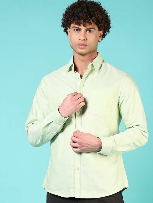 men solid collared long sleeve casual shirt - 21610050 - Standard Image - 0