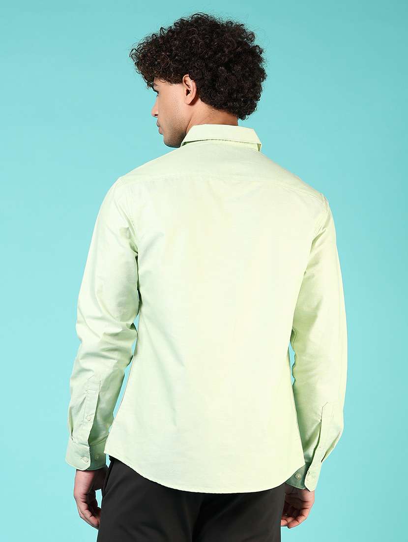 men solid collared long sleeve casual shirt - 21610050 - Standard Image - 3