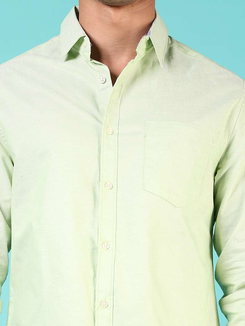men solid collared long sleeve casual shirt - 21610050 - Standard Image - 5