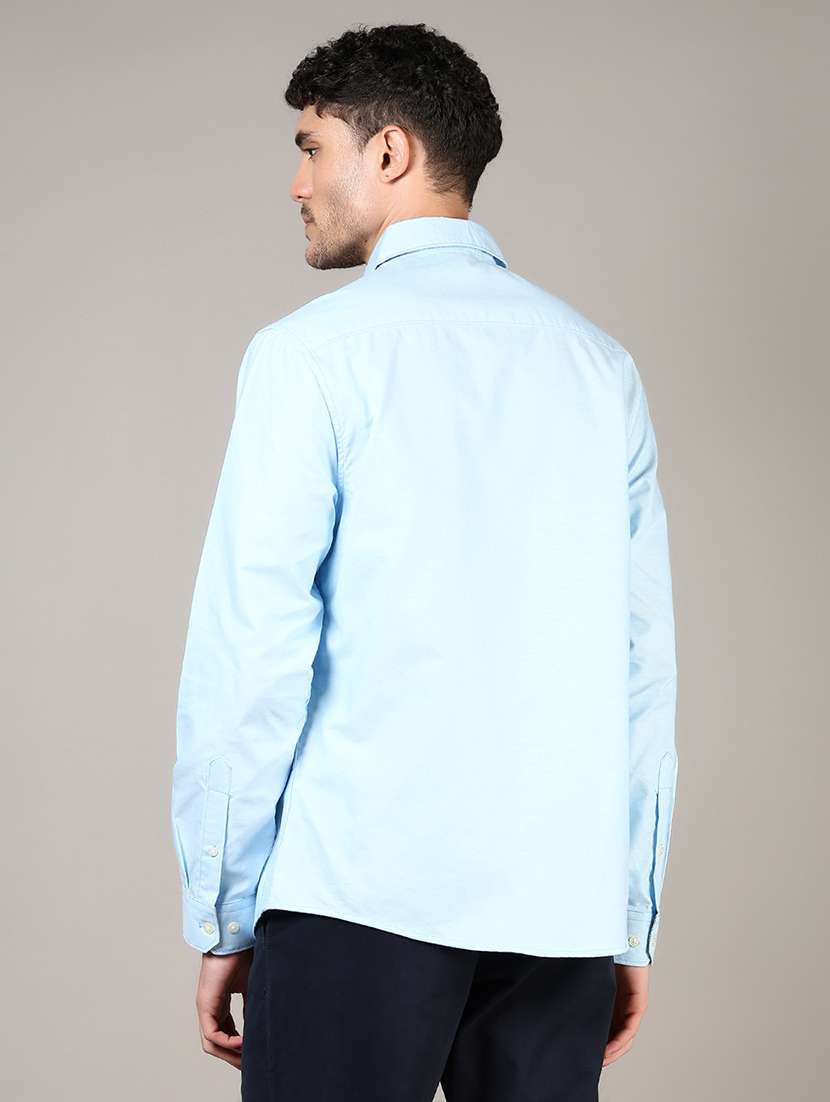 men solid collared long sleeve casual shirt - 21610051 -  Standard Image - 3