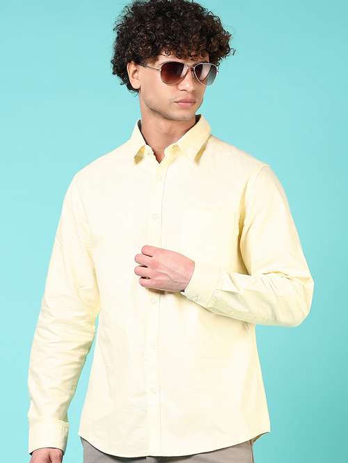 men solid collared long sleeve casual shirt - 21610052 - Standard Image - 0
