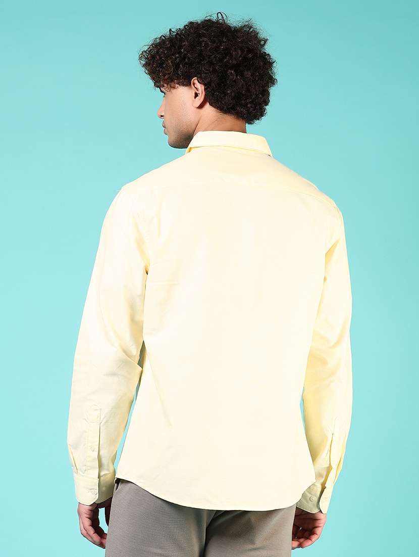 men solid collared long sleeve casual shirt - 21610052 - Standard Image - 3