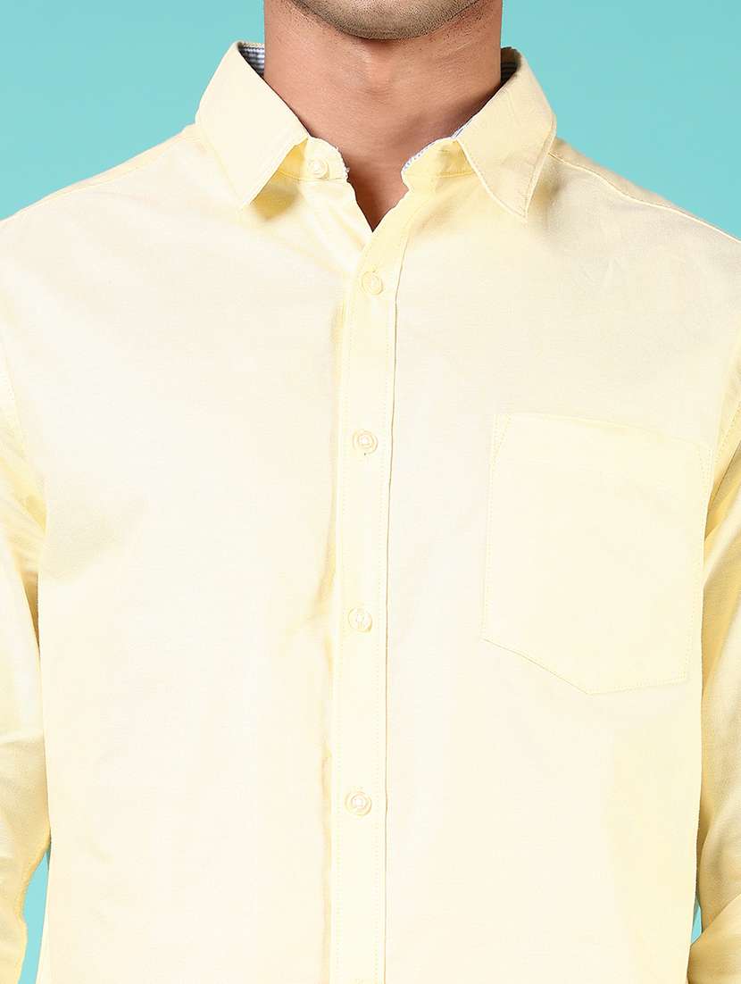 men solid collared long sleeve casual shirt - 21610052 - Standard Image - 5