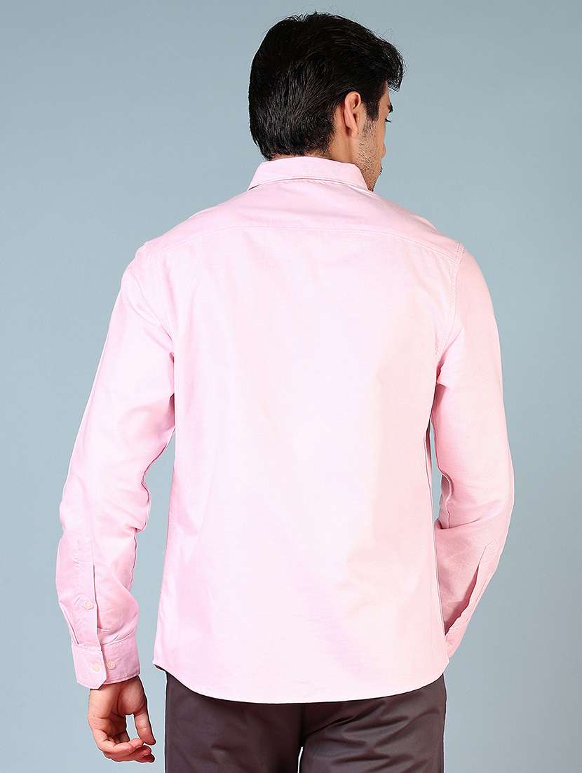 men solid collared long sleeve casual shirt - 21610078 -  Standard Image - 3