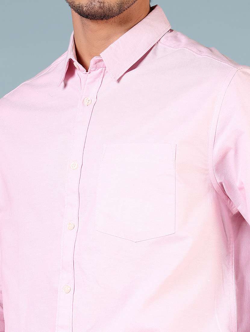 men solid collared long sleeve casual shirt - 21610078 -  Standard Image - 5