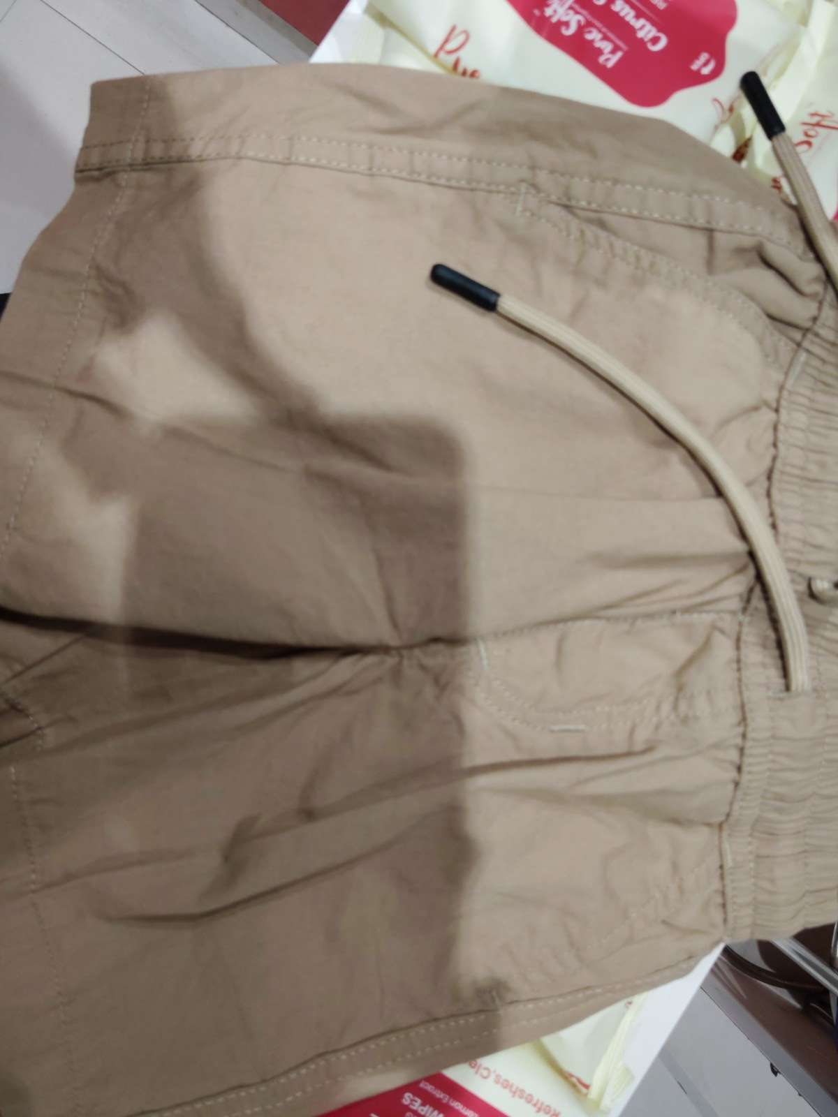 khaki tussar shorts & three fourth - 21610107 - Zoom Image - 0