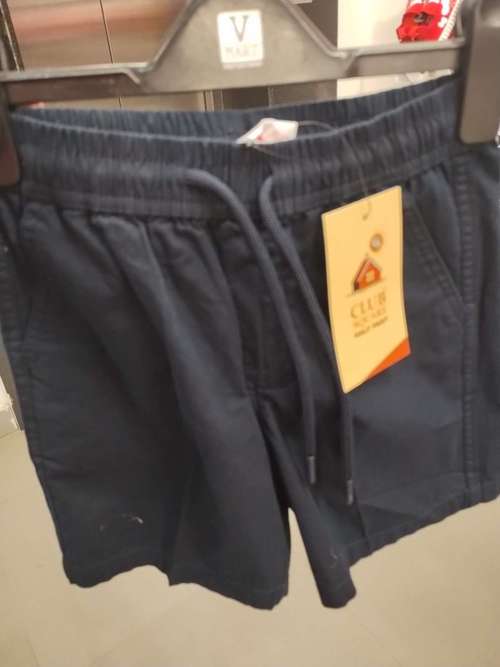 navy blue tussar shorts & three fourth - 21610110 - Standard Image - 0