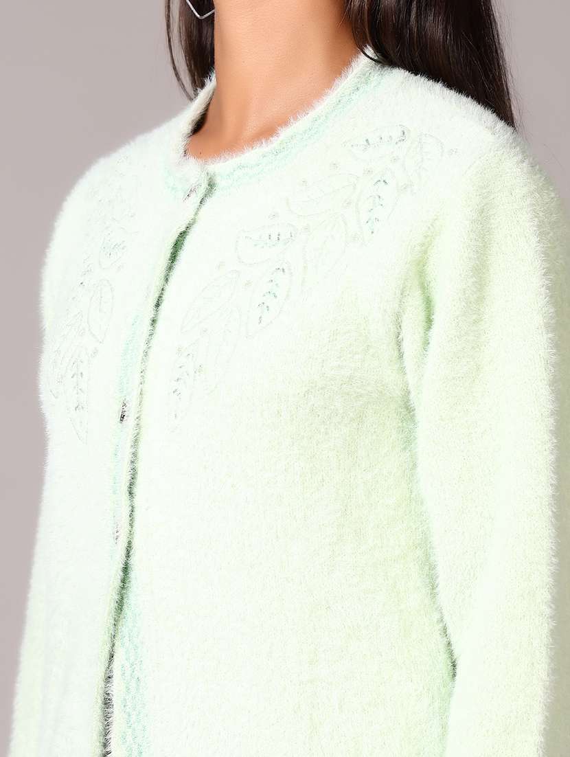 women self designed long sleeve cardigan - 21610121 - Standard Image - 3