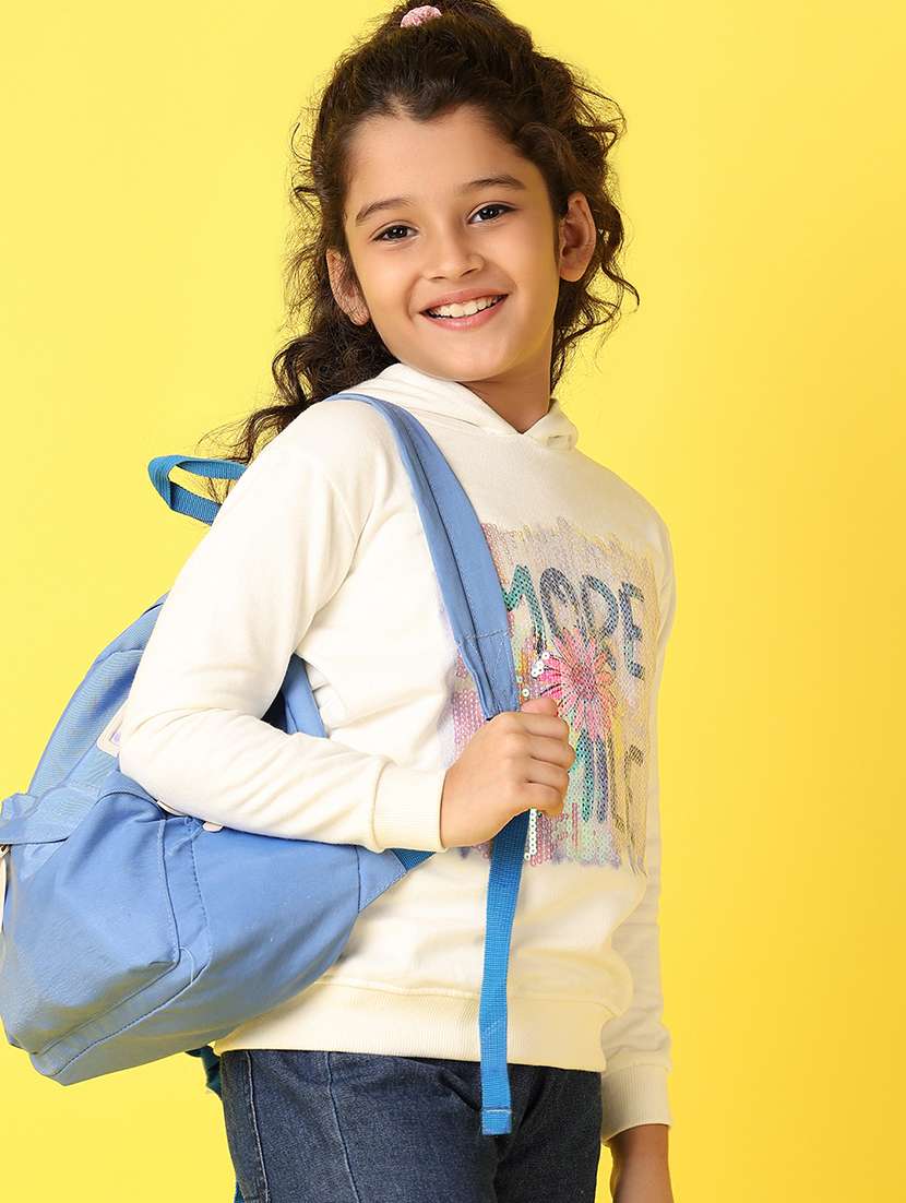 girls front print long sleeve sweatshirt