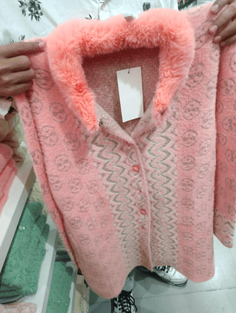 peach hair cardigan - 21610372 -  Zoom Image - 0