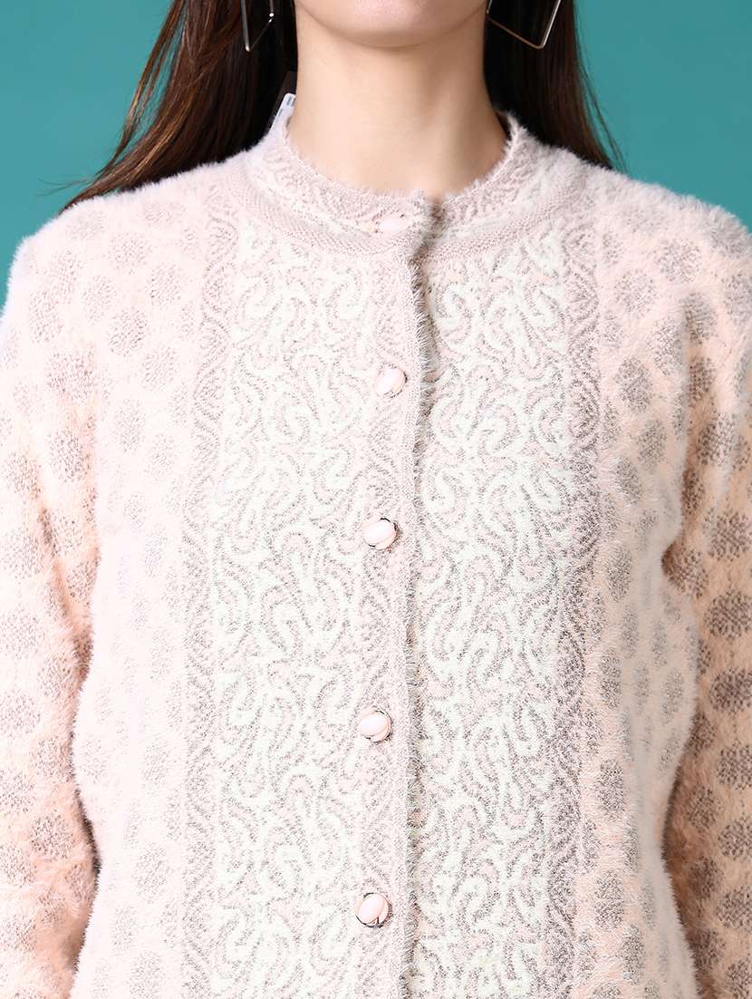 women self design long sleeve cardigan - 21610373 -  Standard Image - 5