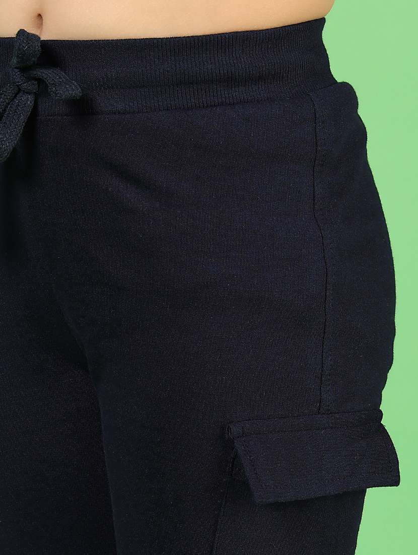 girls solid mid rise cargo jogger - 21610466 -  Standard Image - 5