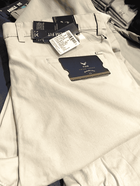 cream twill casual trousers - 21610496 - Zoom Image - 0