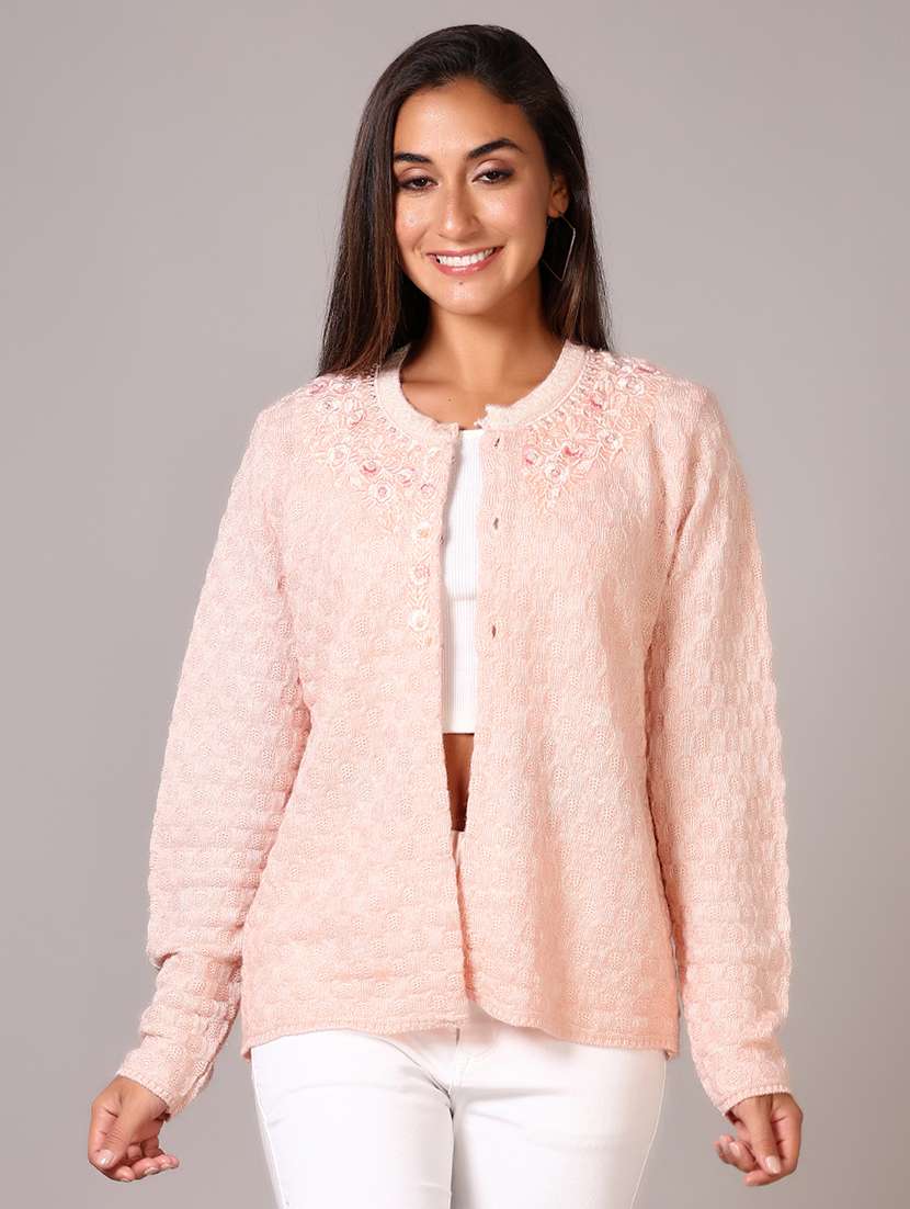 women self design long sleeve cardigan - 21610540 - Zoom Image - 0