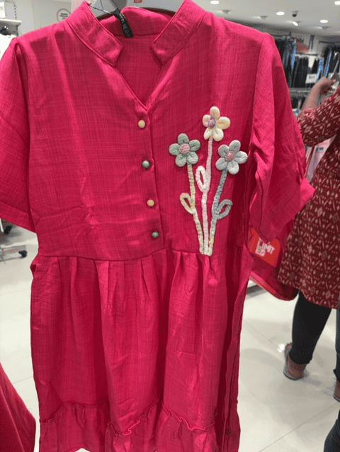 fuchsia rayon frock - 21610803 - Standard Image - 0