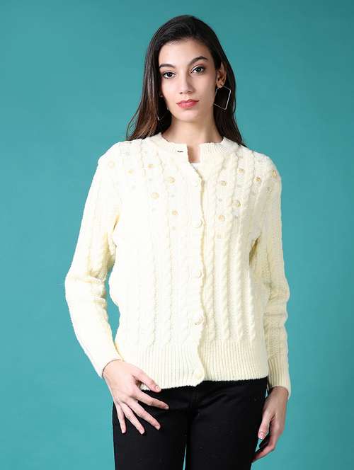 women self design long sleeve cardigan - 21611015 -  Standard Image - 0