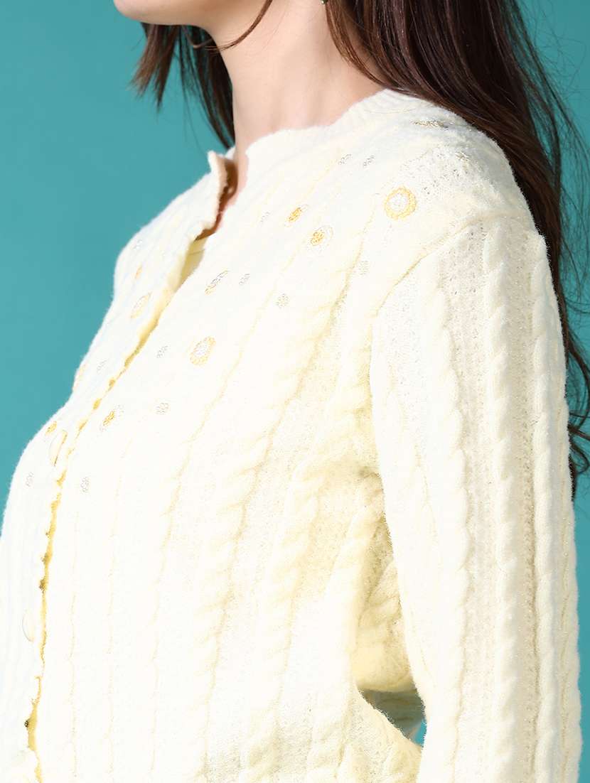 women self design long sleeve cardigan - 21611015 -  Standard Image - 5