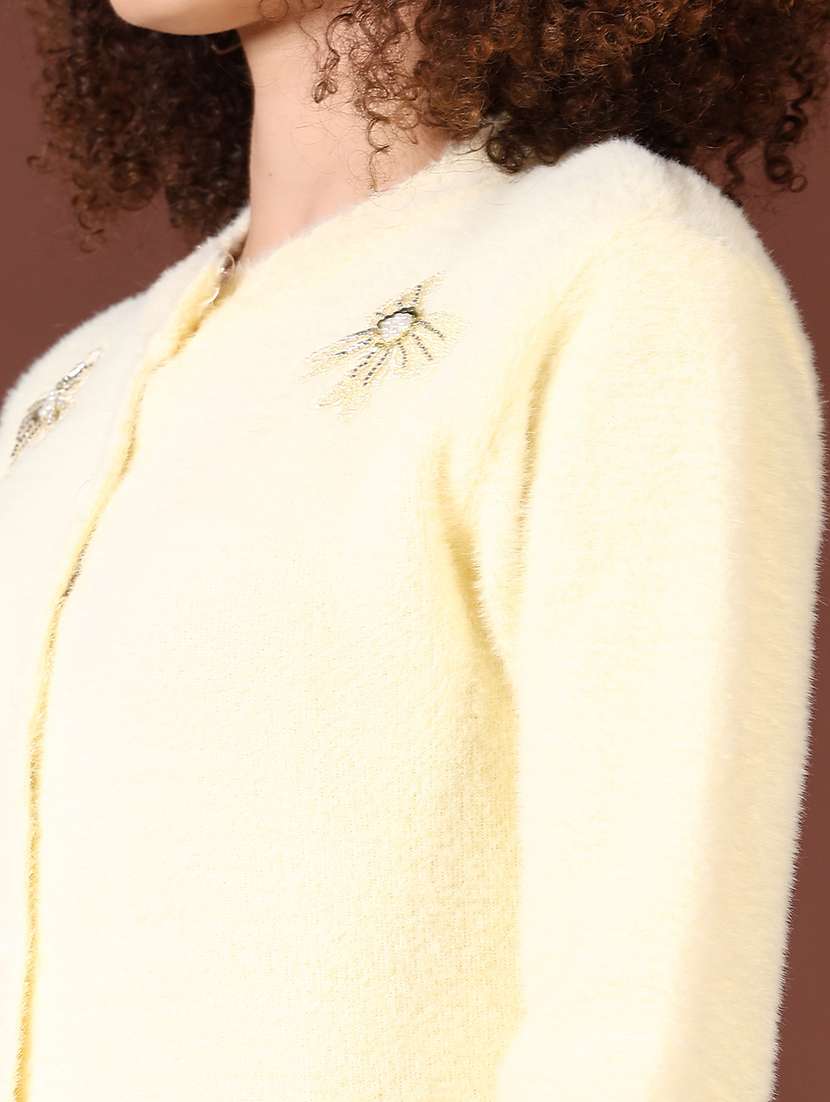 women self designed long sleeves cardigan - 21611070 -  Standard Image - 5