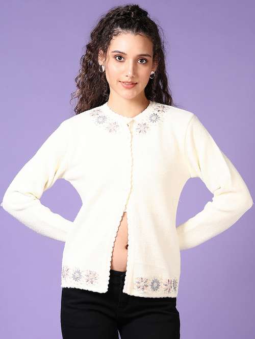 women self designed long sleeve cardigan - 21611072 -  Standard Image - 0