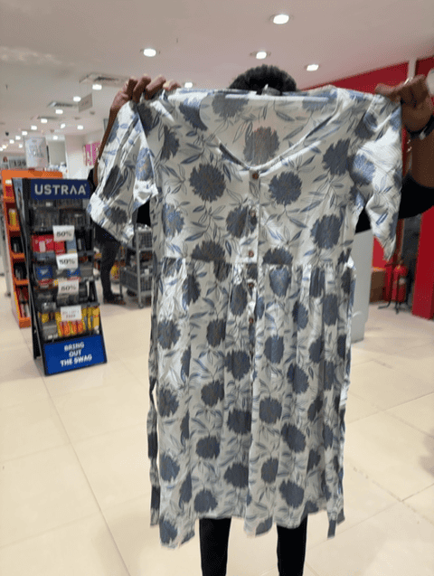 off white rayon ethnic dress - 21611127 - Zoom Image - 0