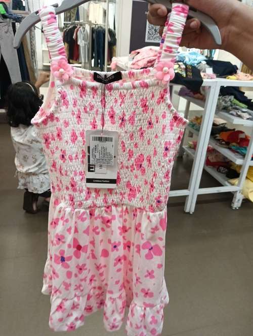 off white cotton frock - 21611202 - Standard Image - 0