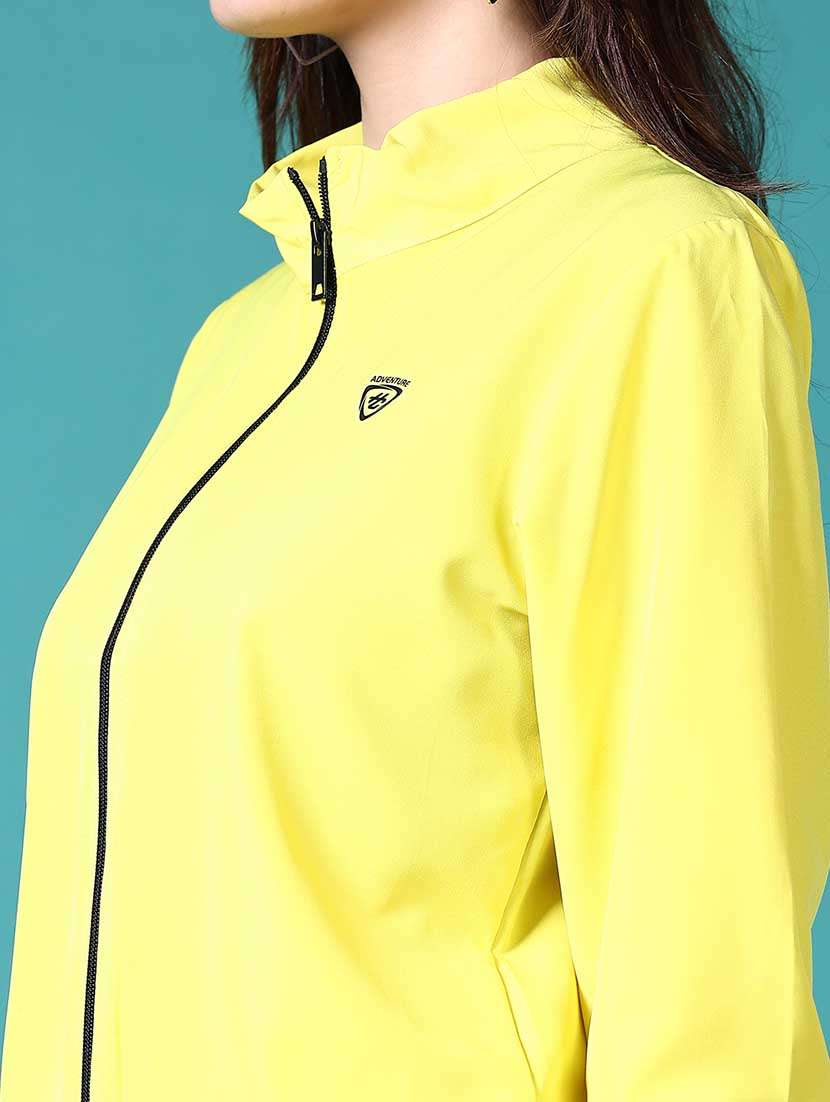 women yellow solid long sleeve regular jacket - 21611280 -  Standard Image - 5