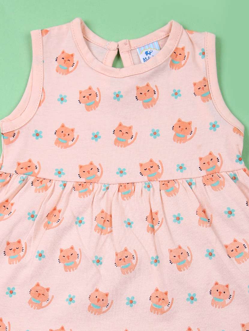 girls pack of 3 printed sleeveless frock - 21611309 -  Standard Image - 3