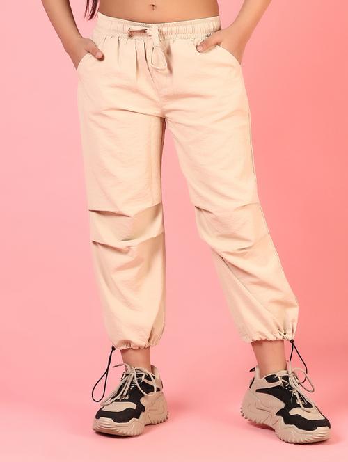 girls solid mid rise relaxed fit jogger - 21611328 - Standard Image - 0