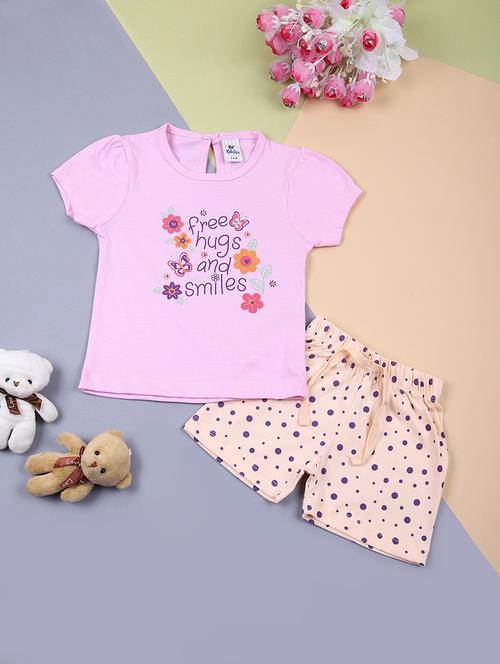 kids printed t-shirt & shorts set - 21611366 - Standard Image - 0