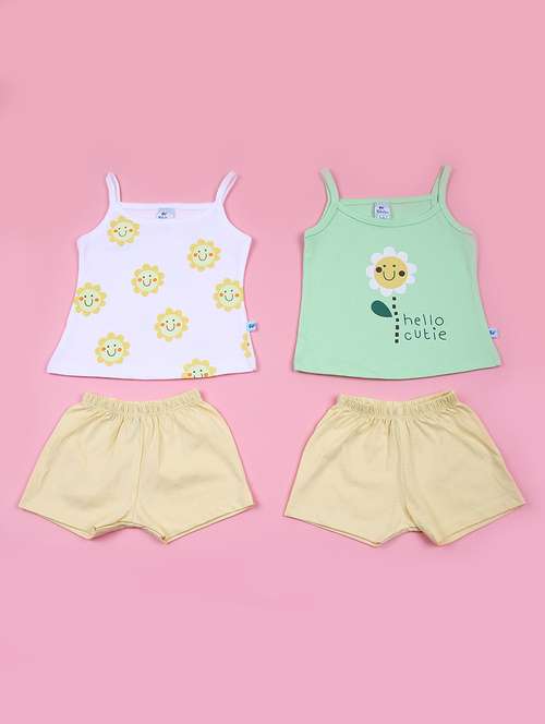kids pack of 2 printed t-shirt & shorts set - 21611420 - Standard Image - 0