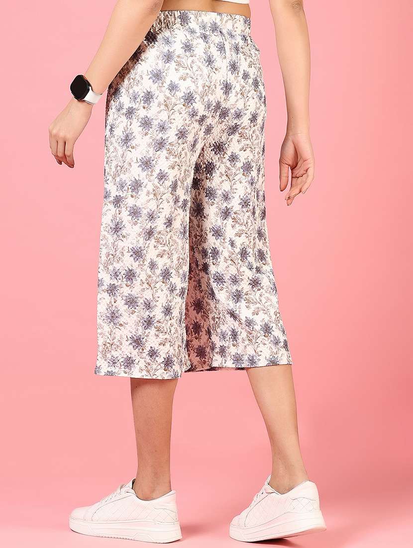 women floral print mid rise culottes - 21611471 - Standard Image - 3